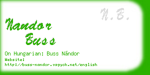 nandor buss business card